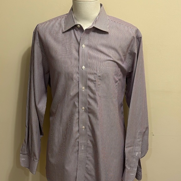 Brooks Brothers Other - Brooks Brothers Men’s 346 Plum & White Stripe Button Down Shirt Regular Fit